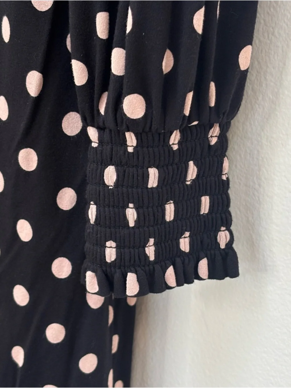 Boden Black Midi Dress with Pink Polka Dots - Picture 8 of 13
